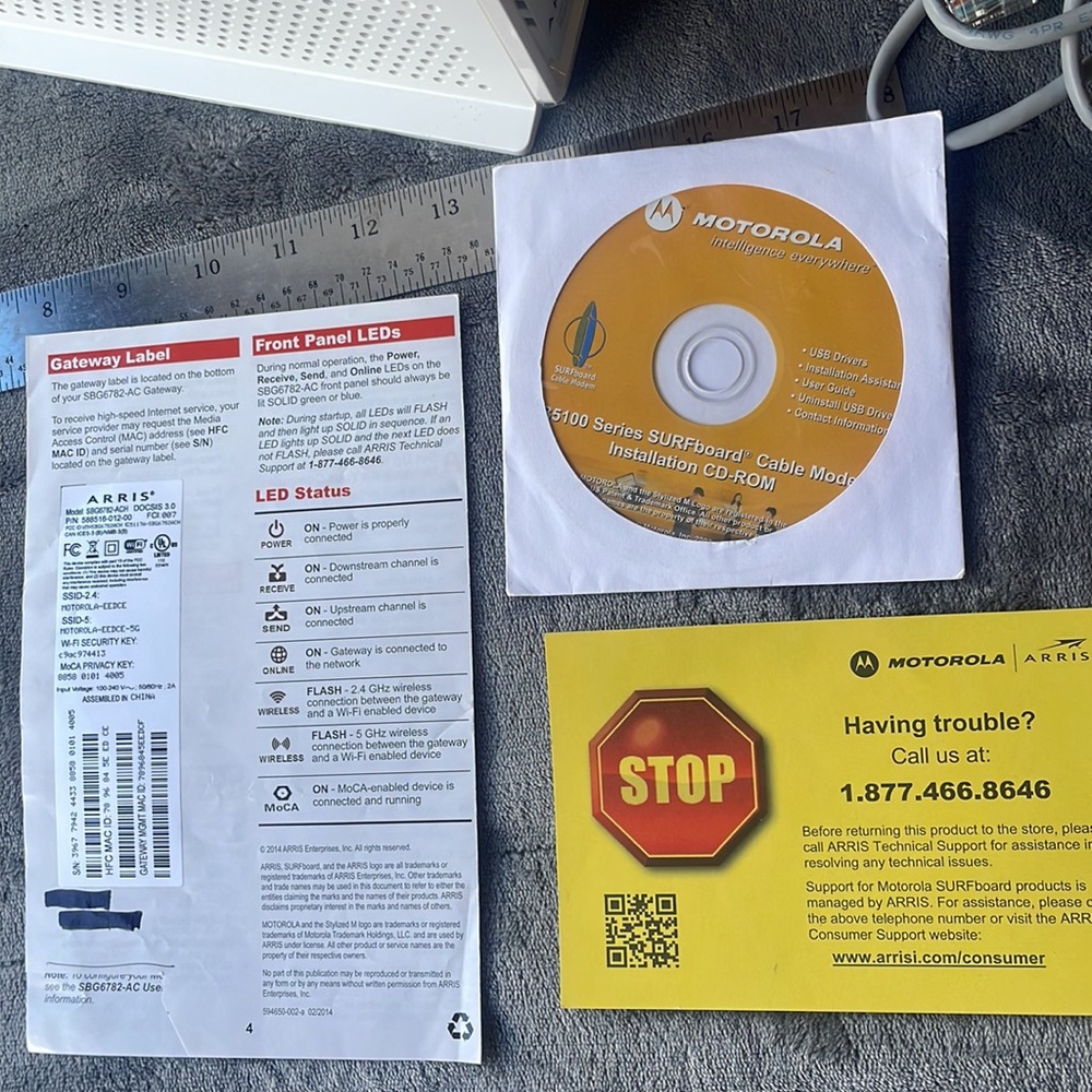 Motorola/Arris
SURFboard® Cable Modem & Wi-Fi® Router
Excellent condition - Picture 13 of 13
